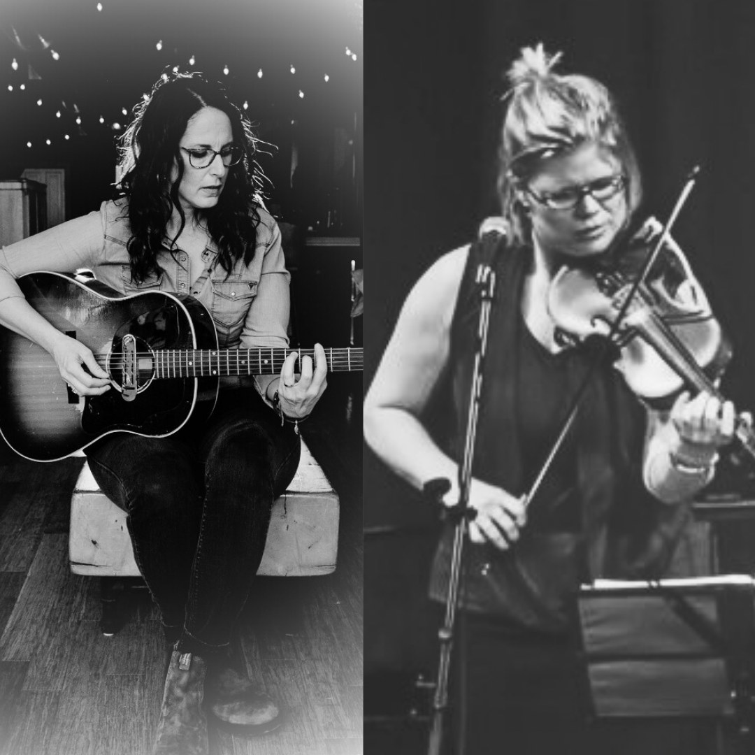 Michelle Hedley on acoustic guitar and Natalie Walker on fiddle